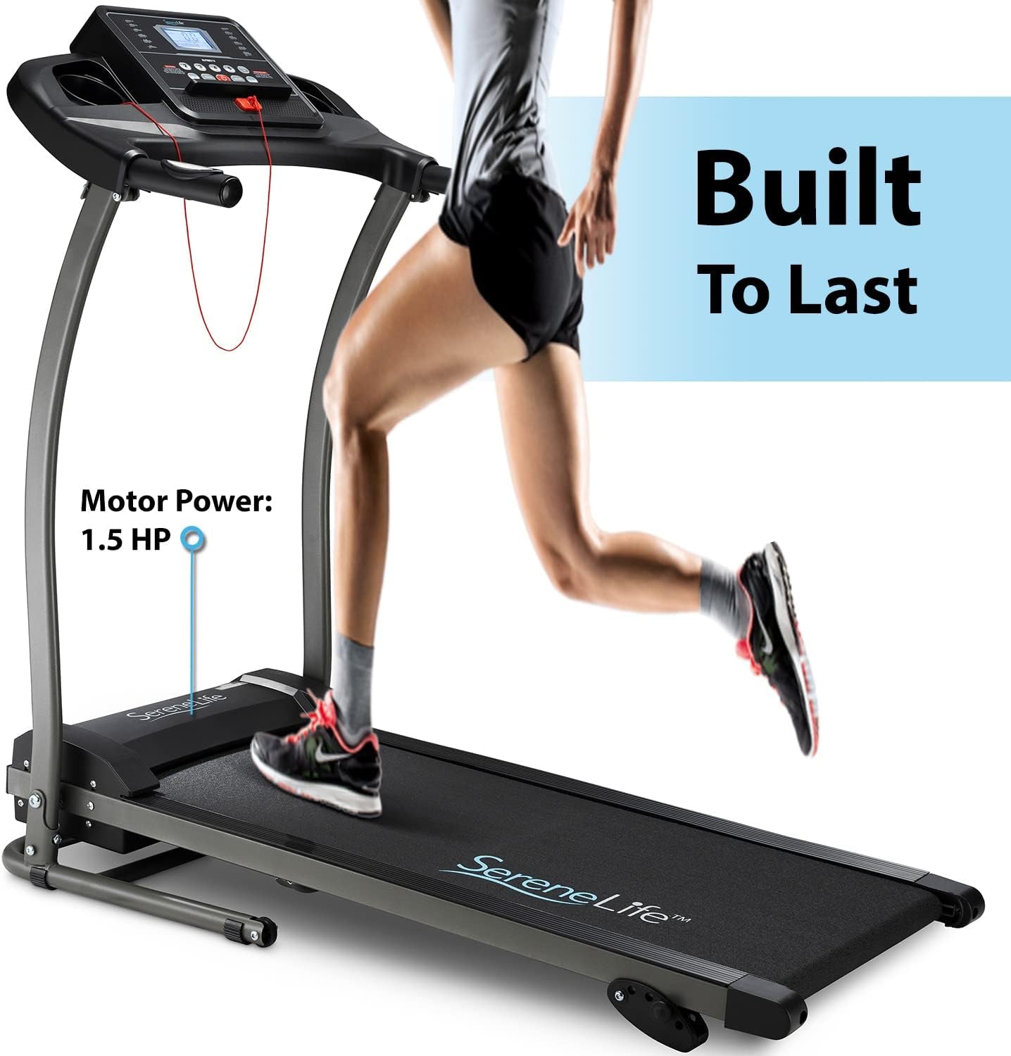 Folding Treadmill Exercise Running Machine - Electric Motorized Running Exercise Equipment for Apartment Home/Office Jogging Compact Folding Easy Assembly